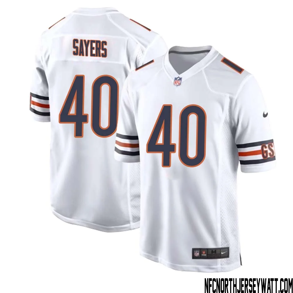 Gale Sayers No 40 Men White Chicago Bears Away Game Jersey 1