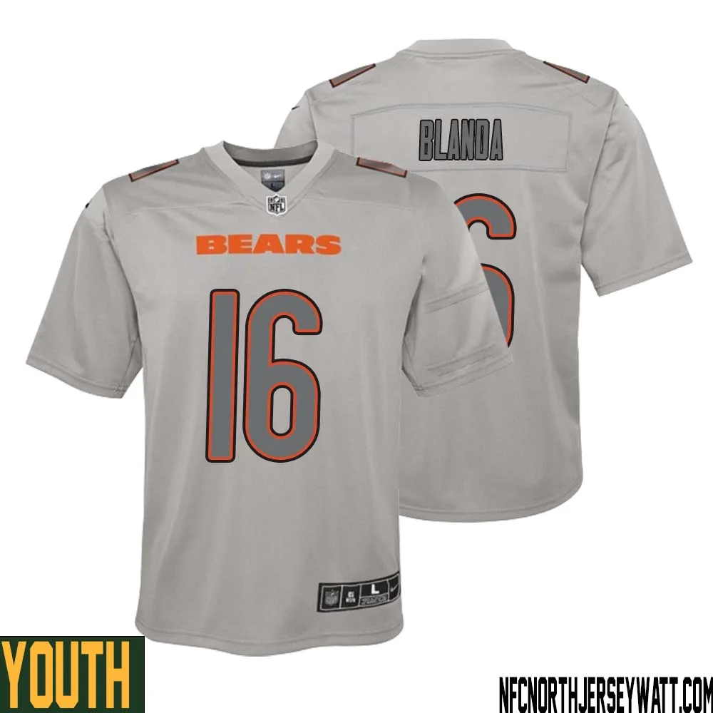 George Blanda No 16 Youth Gray Chicago Bears Atmosphere Fashion Game Jersey 1