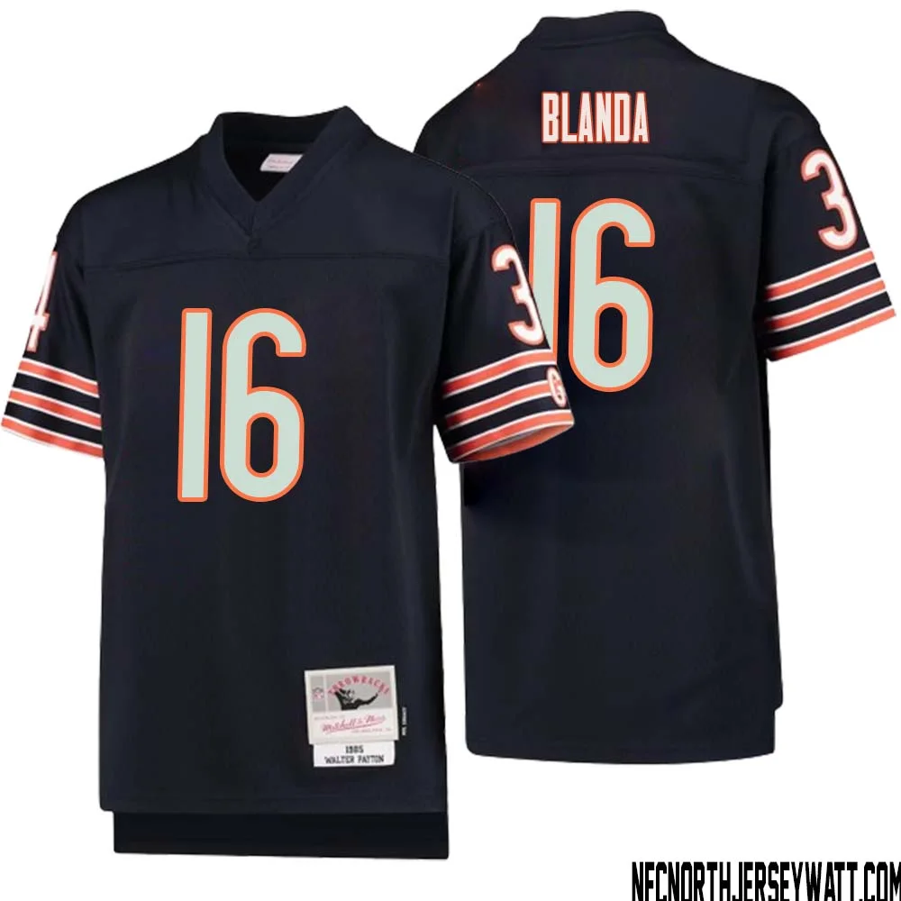 George Blanda No 16 Youth Mitchell Ness Navy Chicago Bears 1985 Legacy Retired Player Jersey 1