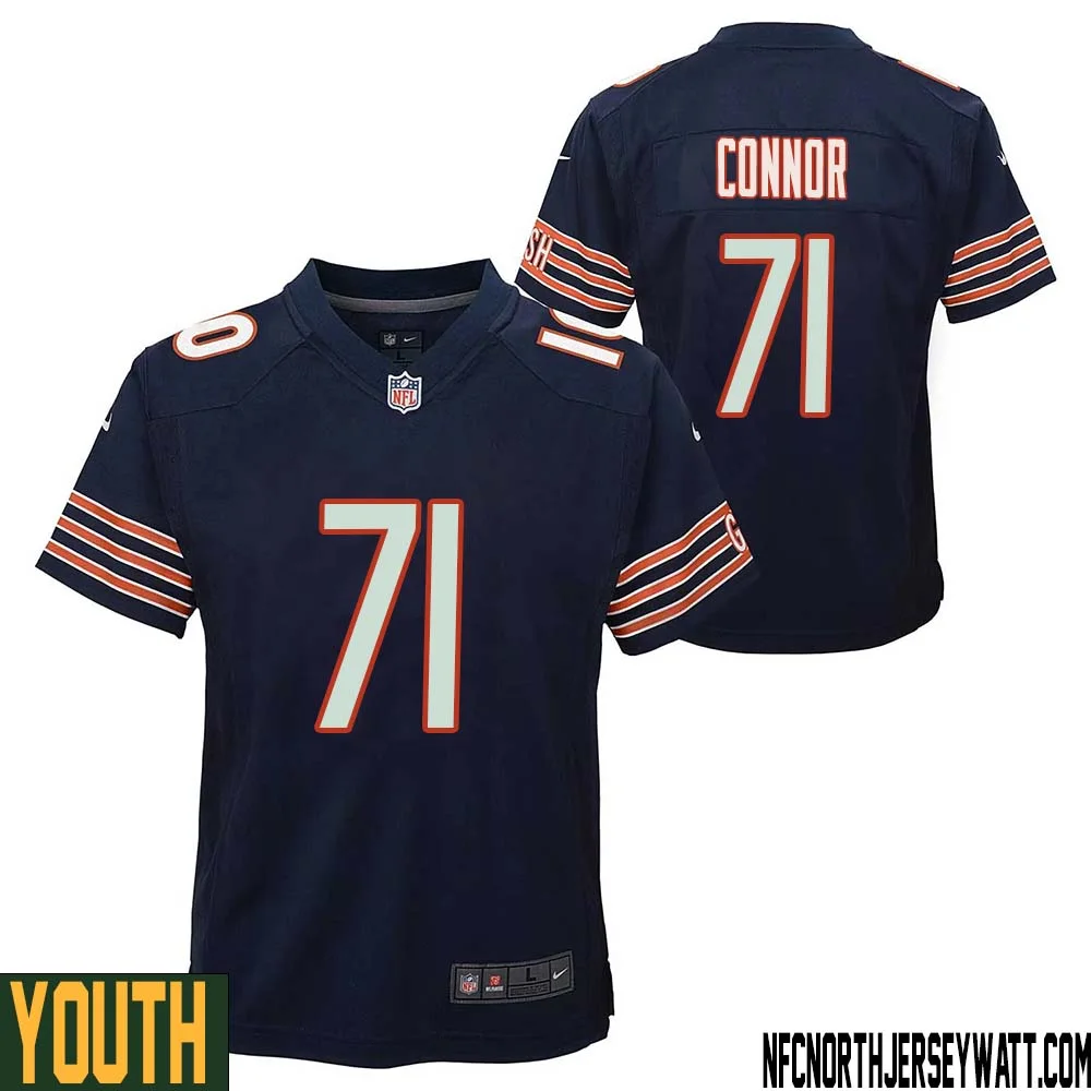 George Connor No 71 Chicago Bears Home Game Navy Jersey for Youth