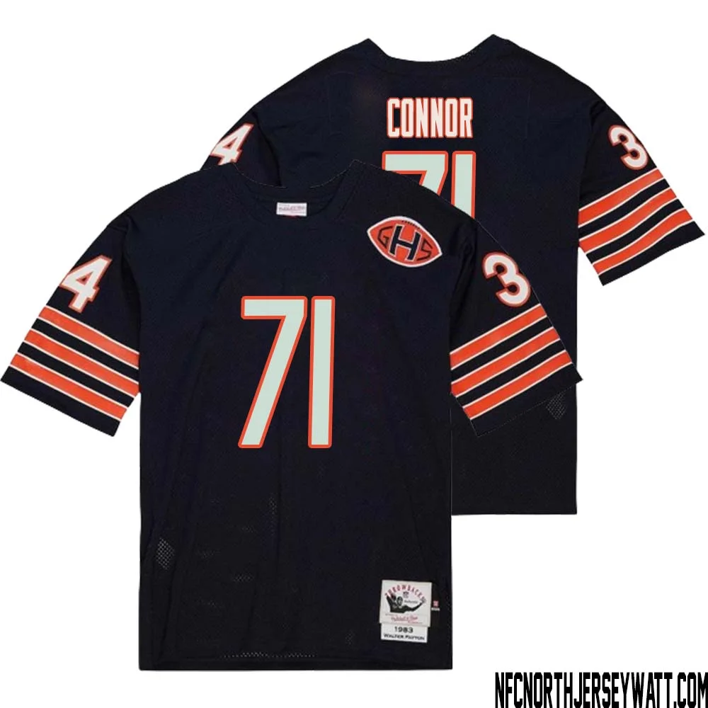 George Connor No 71 Men Mitchell Ness Navy Chicago Bears 2004 Authentic Throwback Retired Player Jersey 2