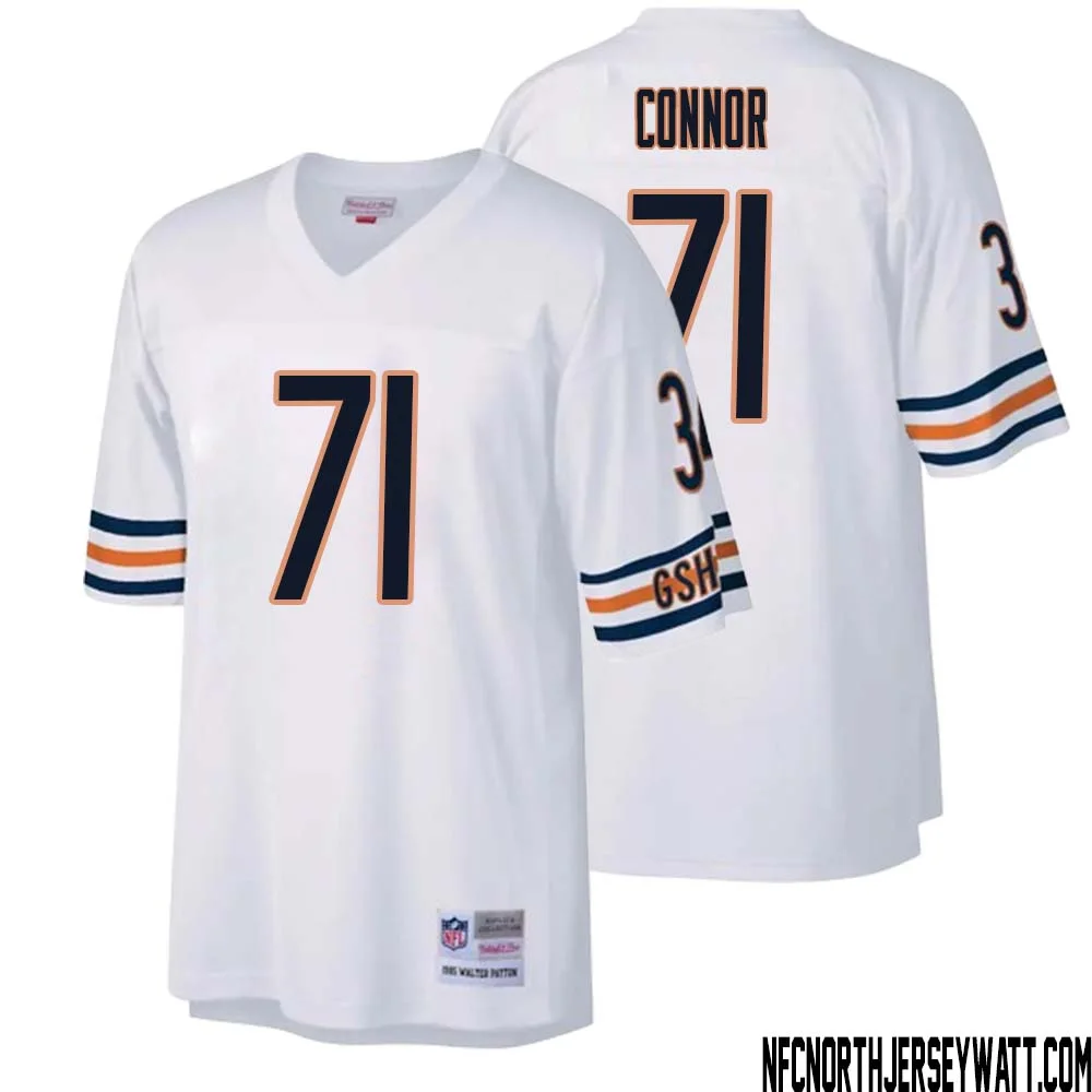 George Connor No 71 Men Mitchell Ness White Chicago Bears Legacy Replica Jersey 1