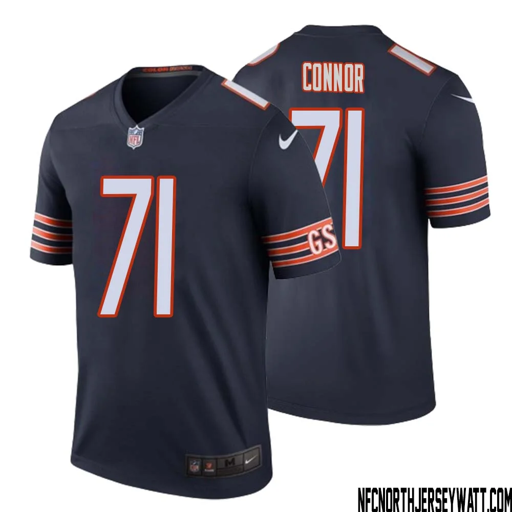 George Connor No 71 Men Navy Chicago Bears Color Rush Legend Jersey 1