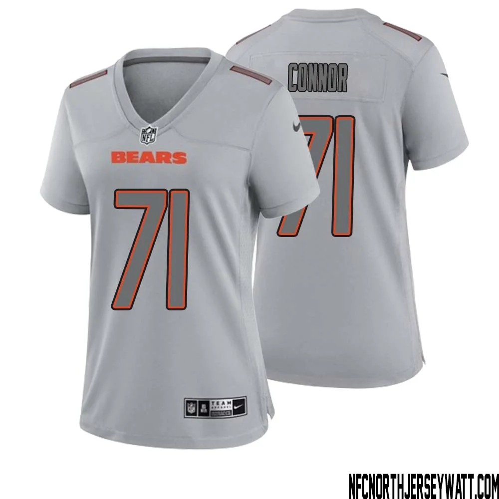 George Connor No 71 Women Gray Chicago Bears Atmosphere Fashion Game Jersey