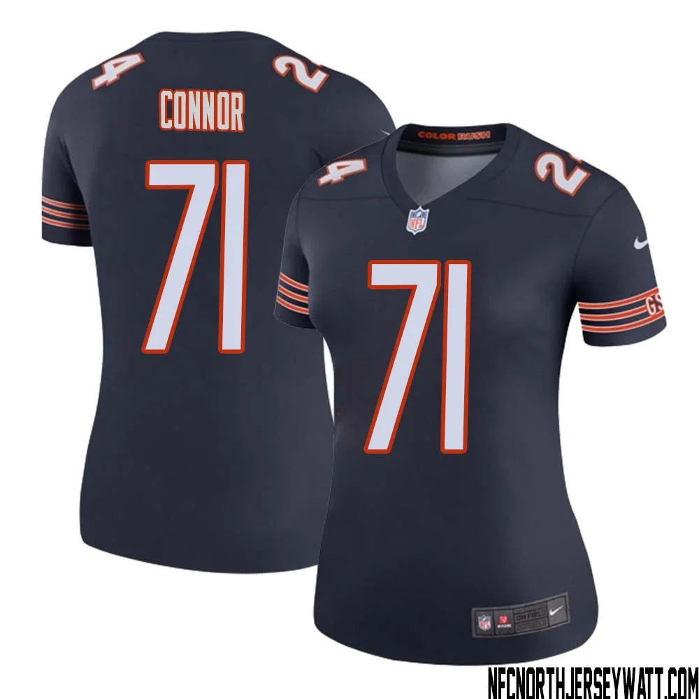 George Connor No 71 Women Navy Chicago Bears Color Rush Legend Jersey 1