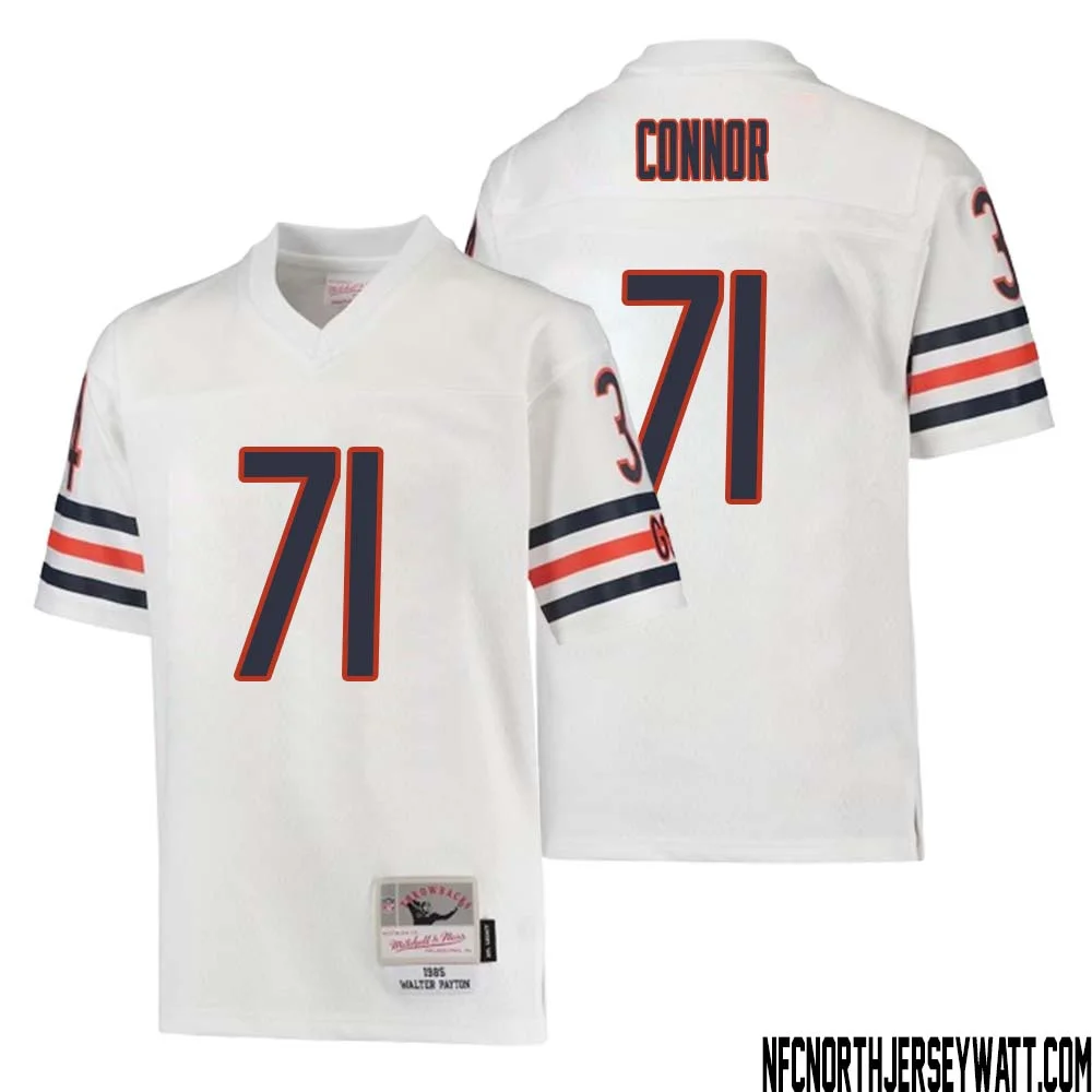 George Connor No 71 Youth Mitchell Ness White Chicago Bears 1985 Retired Player Legacy Jersey