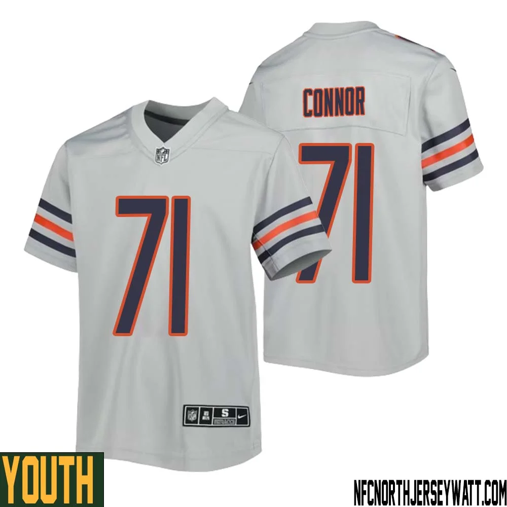 George Connor No 71 Youth Silver Chicago Bears Inverted Legend Jersey 1
