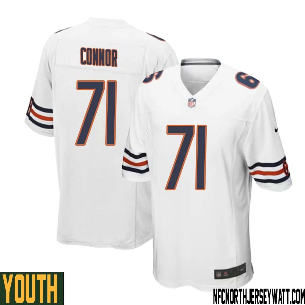 George Connor No 71 Youth White Chicago Bears Away Game Jersey 1