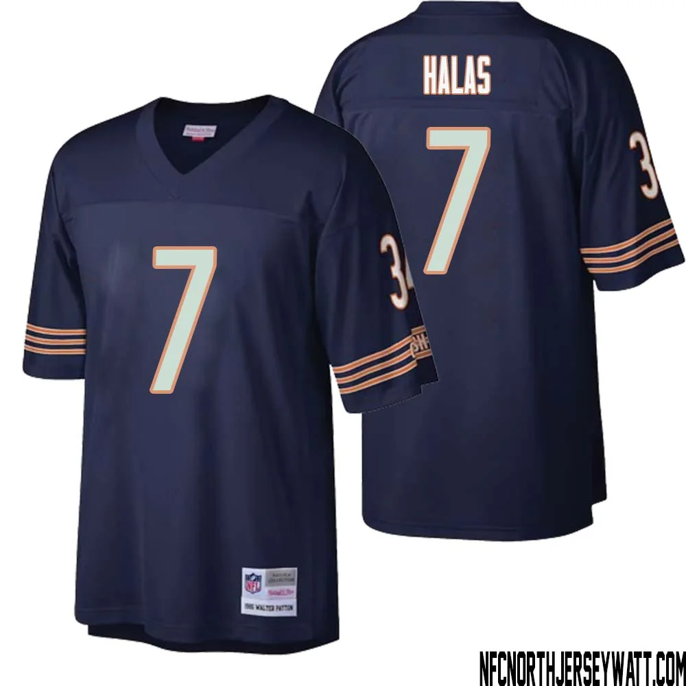 George Halas No 7 Men Mitchell Ness Navy Chicago Bears Big Tall 1985 Retired Player Replica Jersey 1 1