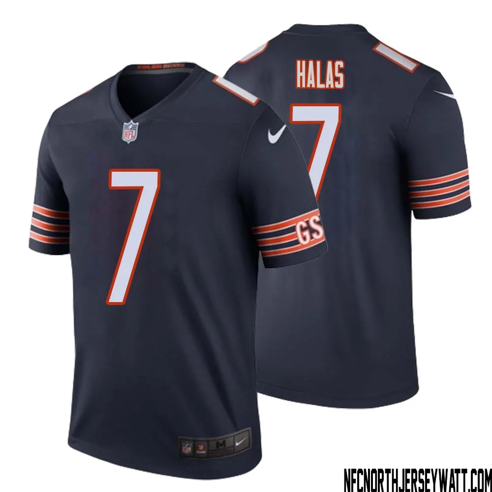 George Halas No 7 Men Navy Chicago Bears Color Rush Legend Jersey