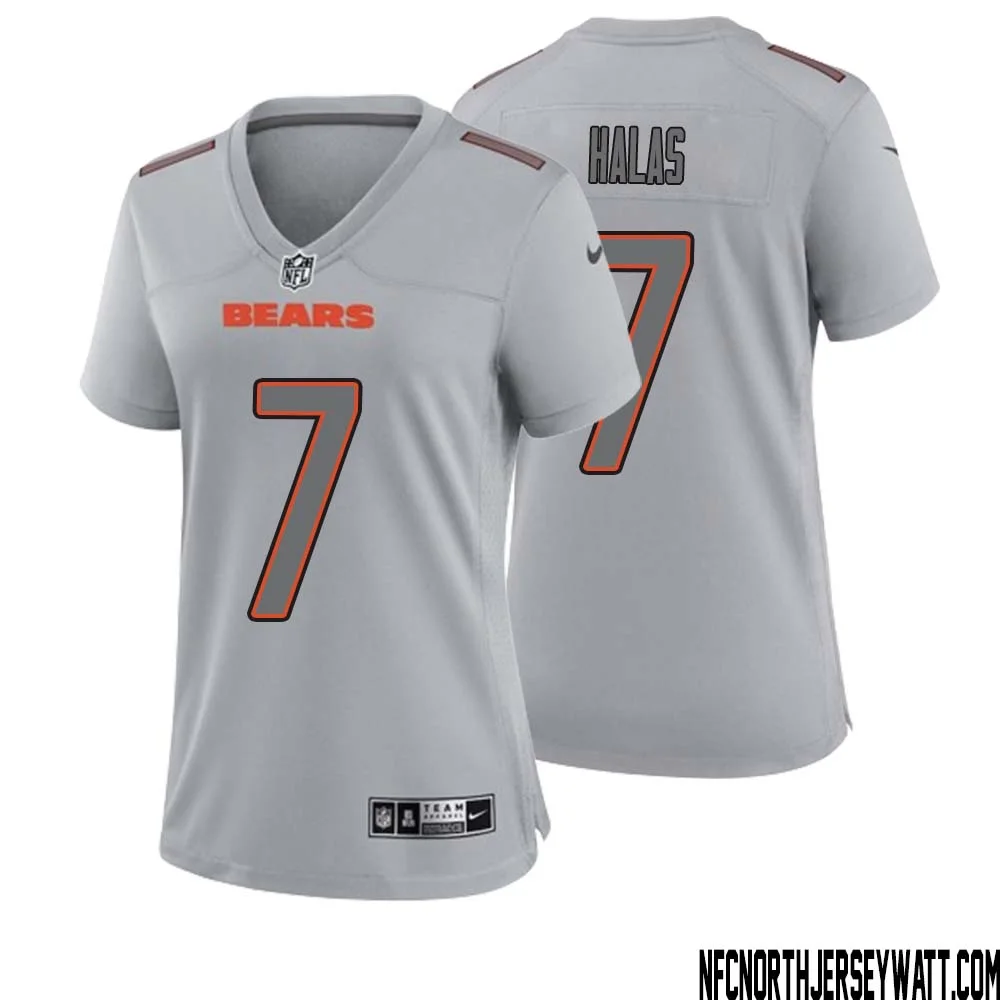George Halas No 7 Women Gray Chicago Bears Atmosphere Fashion Game Jersey