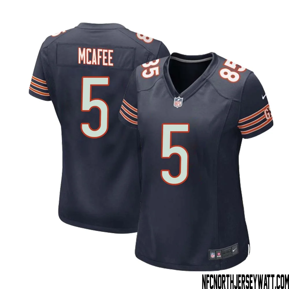 George McAfee No 5 Chicago Bears Home Game Navy Jersey for Women 1