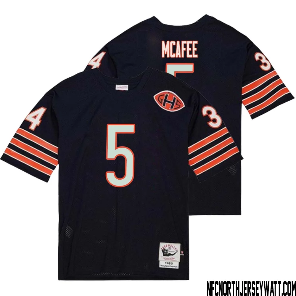 George McAfee No 5 Men Mitchell Ness Navy Chicago Bears 2004 Authentic Throwback Retired Player Jersey 2