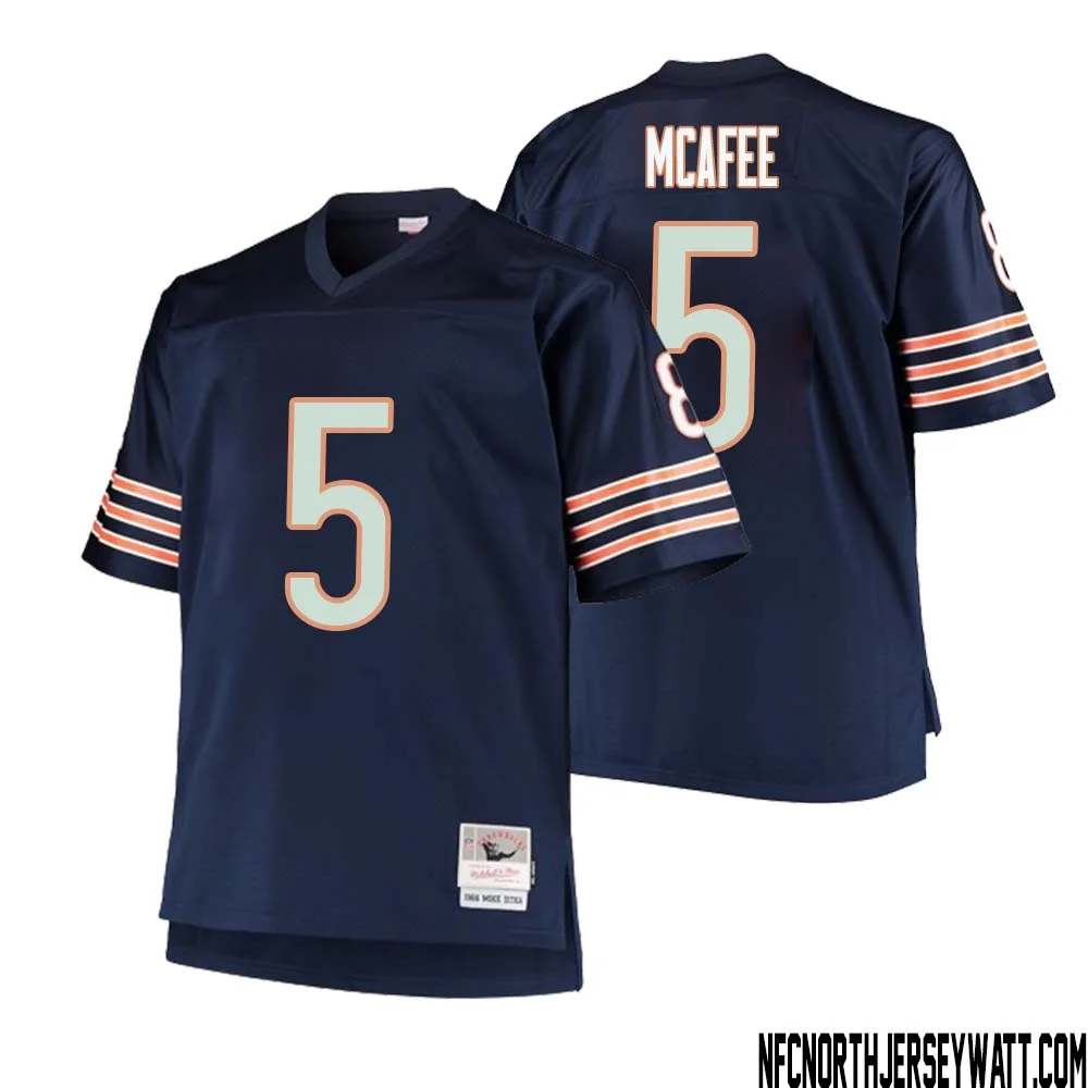 George McAfee No 5 Men Mitchell Ness Navy Chicago Bears Big Tall 1985 Retired Player Replica Jersey