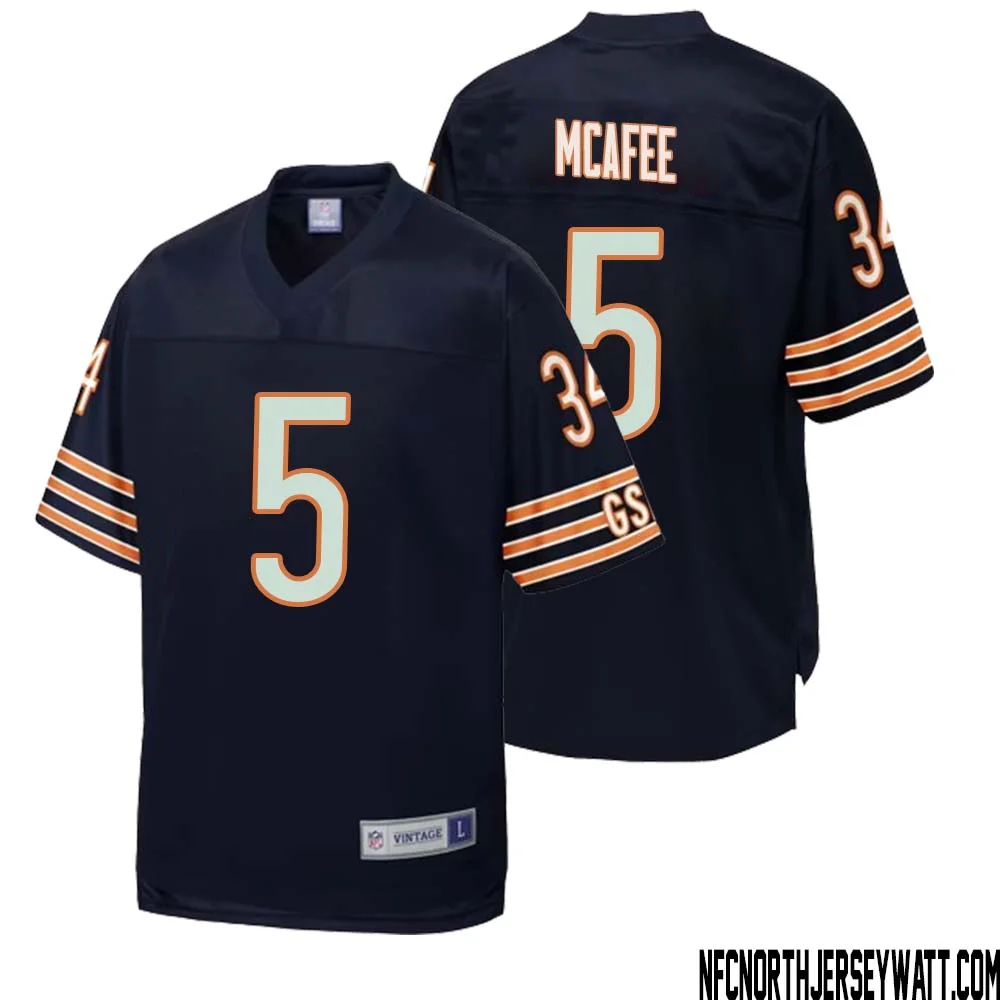 George McAfee No 5 Men NFL Pro Line Navy Chicago Bears Retired Player Replica Jersey 1