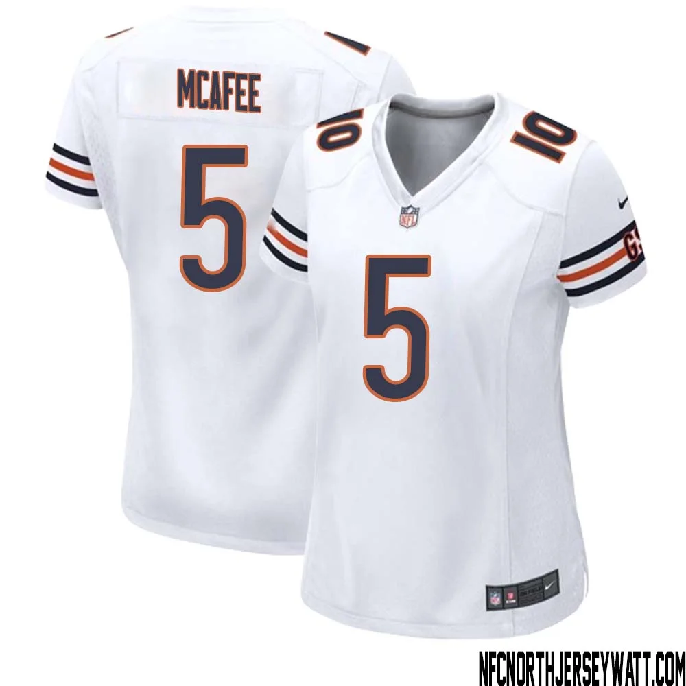 George McAfee No 5 Women White Chicago Bears Away Game Jersey