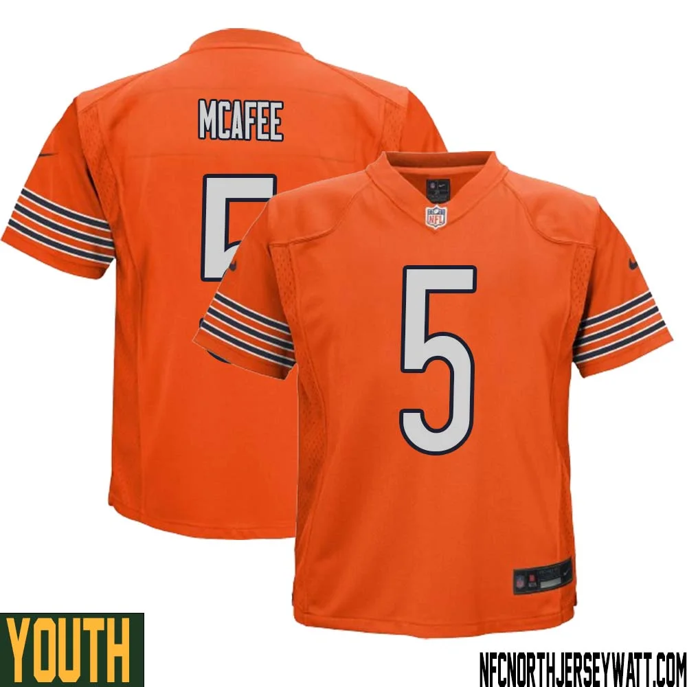 George McAfee No 5 Youth Orange Chicago Bears Alternate Game Player Jersey