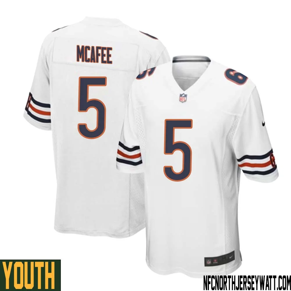 George McAfee No 5 Youth White Chicago Bears Away Game Jersey