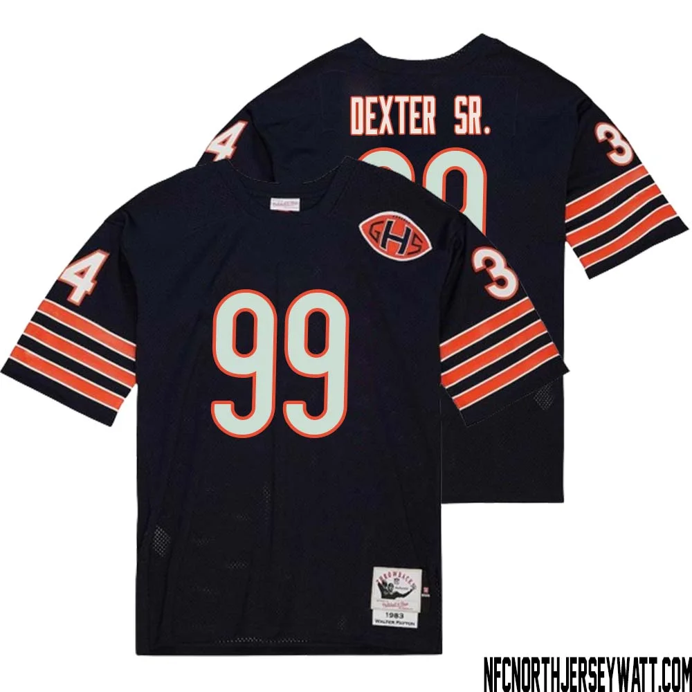Gervon Dexter Sr. No 99 Men Mitchell Ness Navy Chicago Bears 2004 Authentic Throwback Retired Player Jersey 2