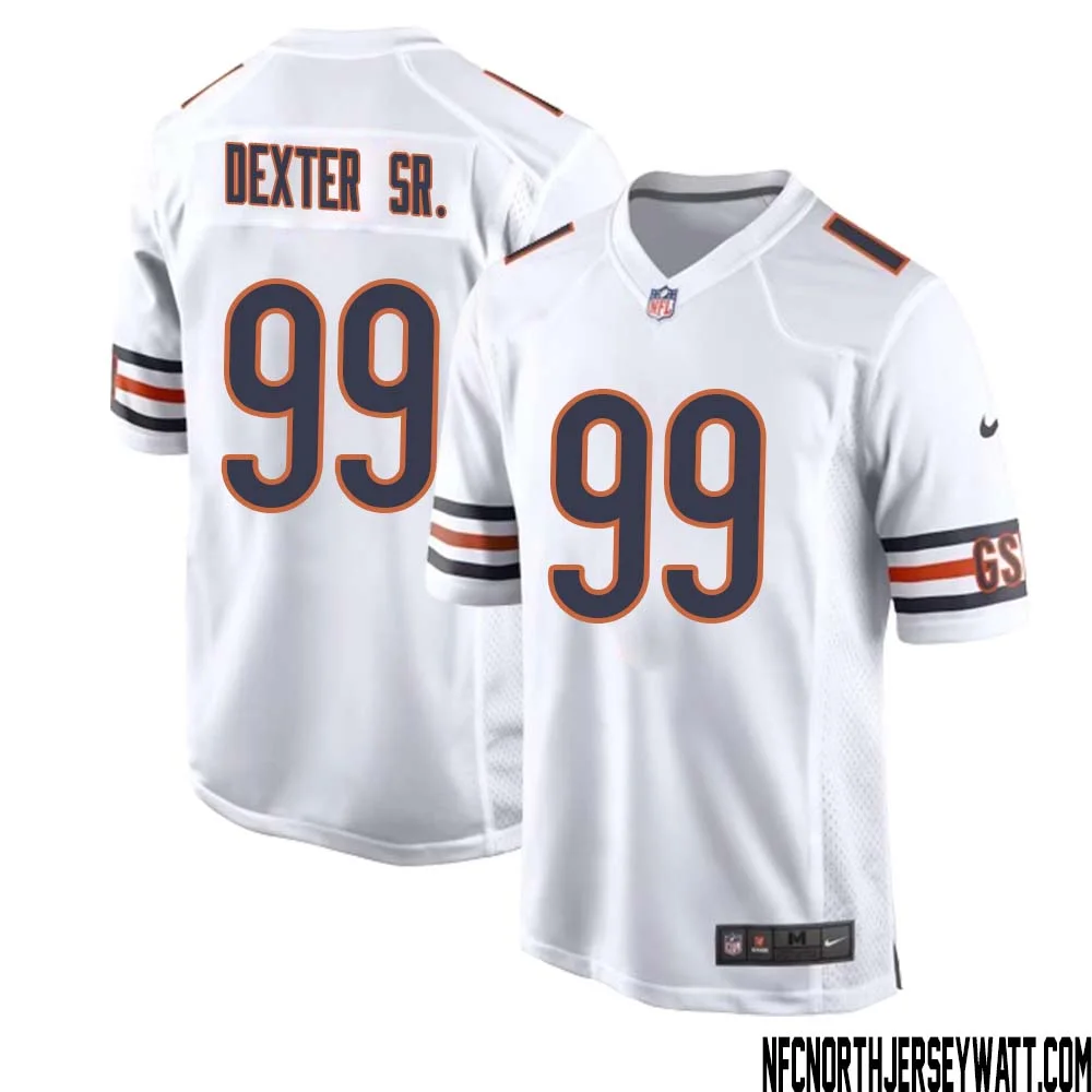 Gervon Dexter Sr. No 99 Men White Chicago Bears Away Game Jersey
