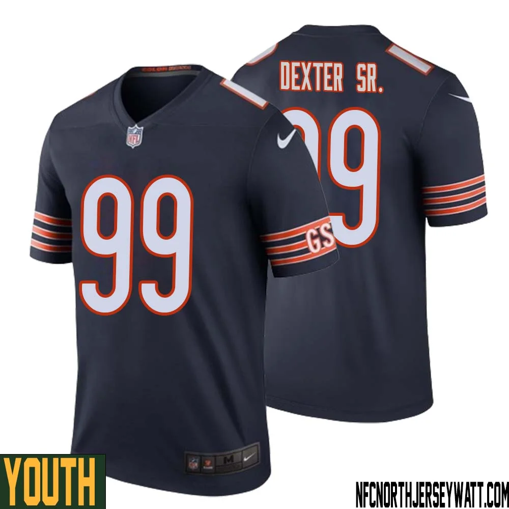 Gervon Dexter Sr. No 99 Youth Navy Chicago Bears Color Rush Legend Jersey