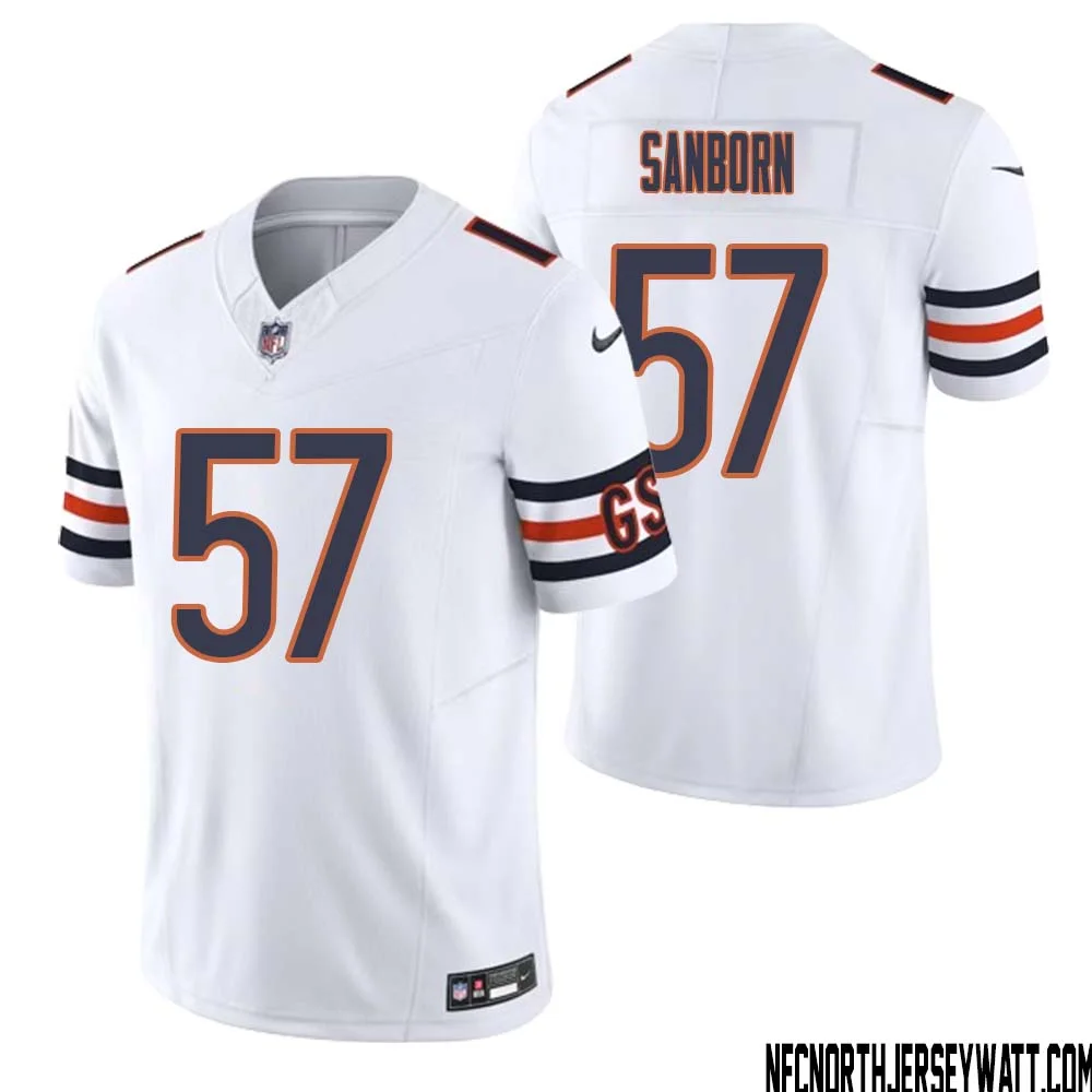 Jack Sanborn No 57 Men White Chicago Bears Vapor F.U.S.E. Limited Jersey 1