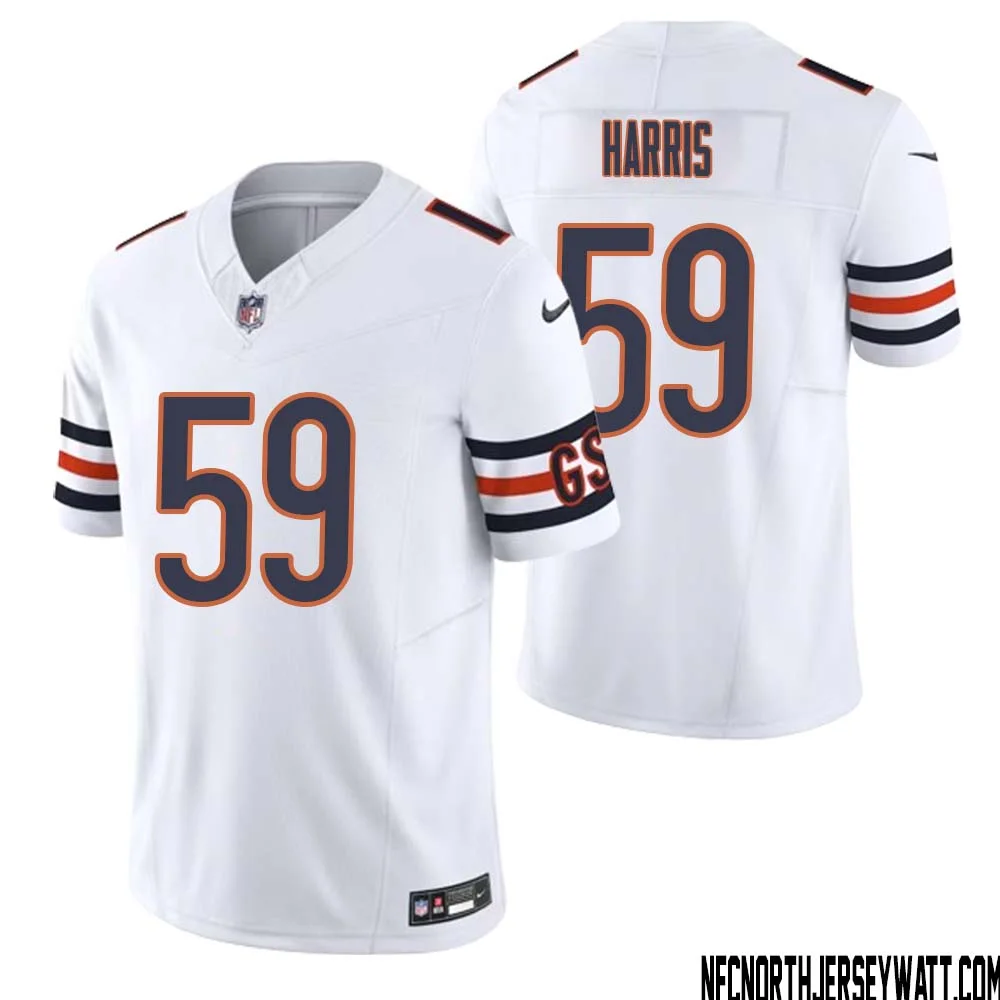 Jalen Harris No 59 Men White Chicago Bears Vapor F.U.S.E. Limited Jersey
