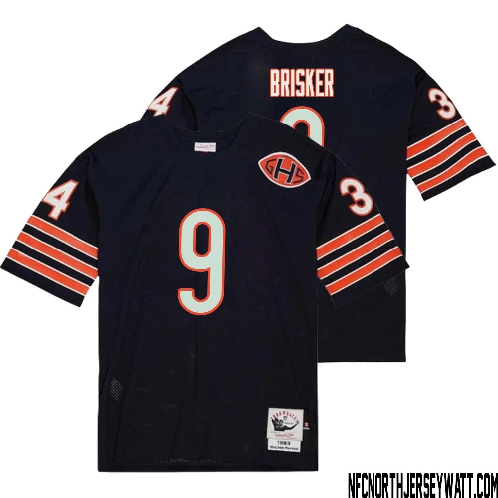 Jaquan Brisker No 9 Men Mitchell Ness Navy Chicago Bears 2004 Authentic Throwback Retired Player Jersey