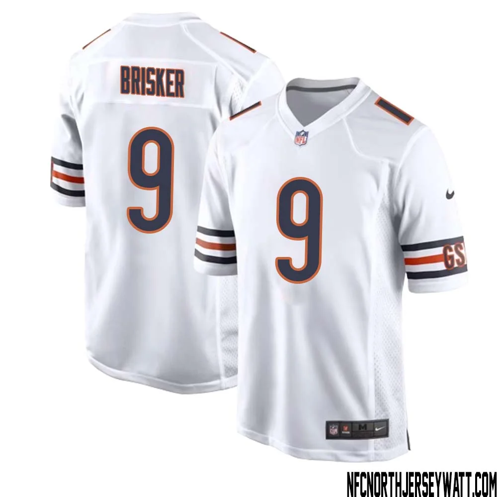 Jaquan Brisker No 9 Men White Chicago Bears Away Game Jersey