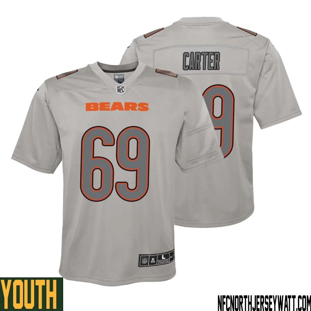 JaTyre Carter No 69 Youth Gray Chicago Bears Atmosphere Fashion Game Jersey