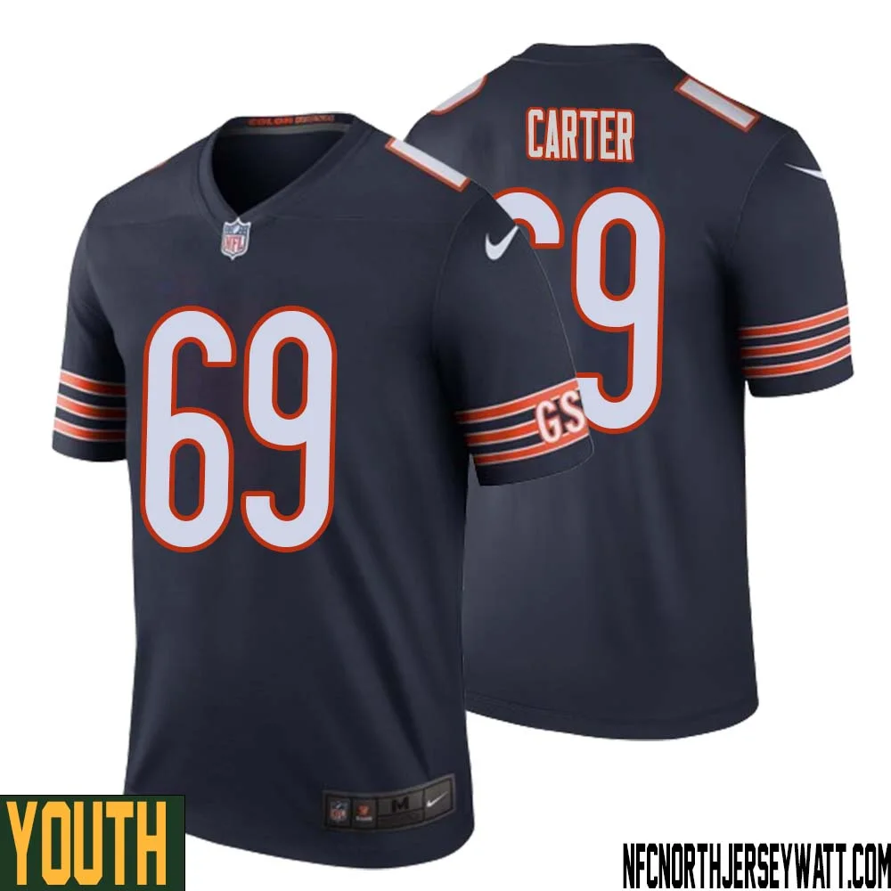 JaTyre Carter No 69 Youth Navy Chicago Bears Color Rush Legend Jersey