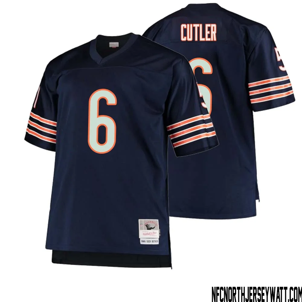 Jay Cutler No 6 Men Mitchell Ness Navy Chicago Bears Big Tall 1966 Retired Player Replica Jersey 1