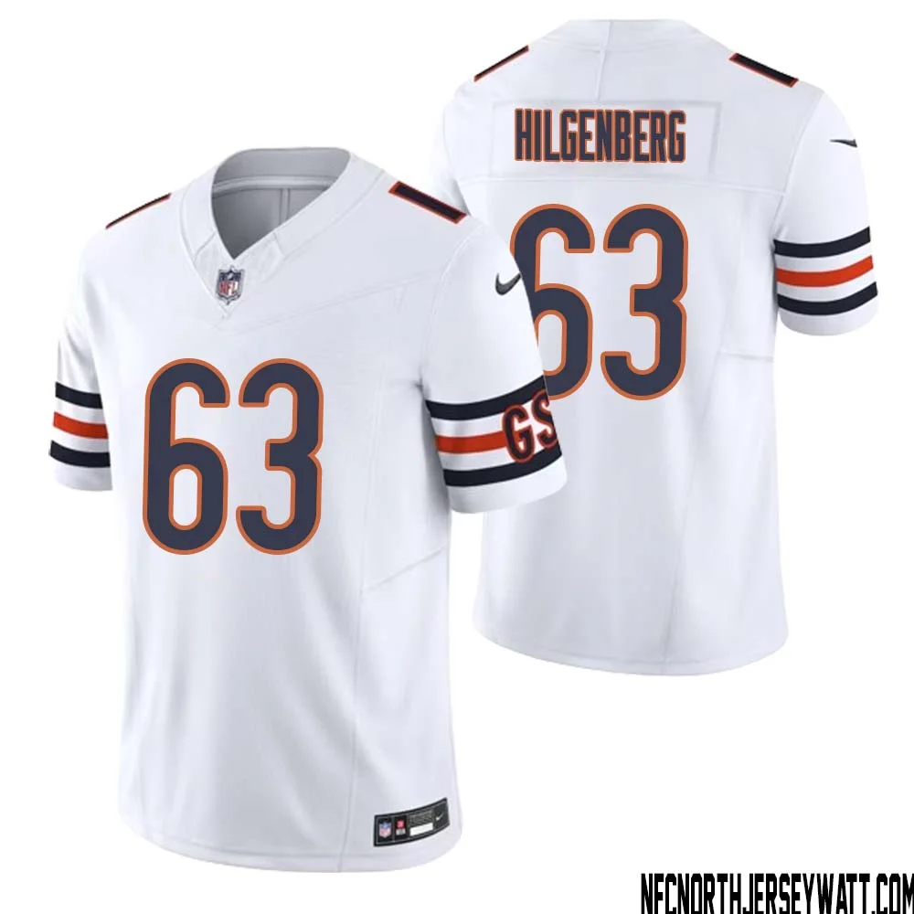 Jay Hilgenberg No 63 Men White Chicago Bears Vapor F.U.S.E. Limited Jersey
