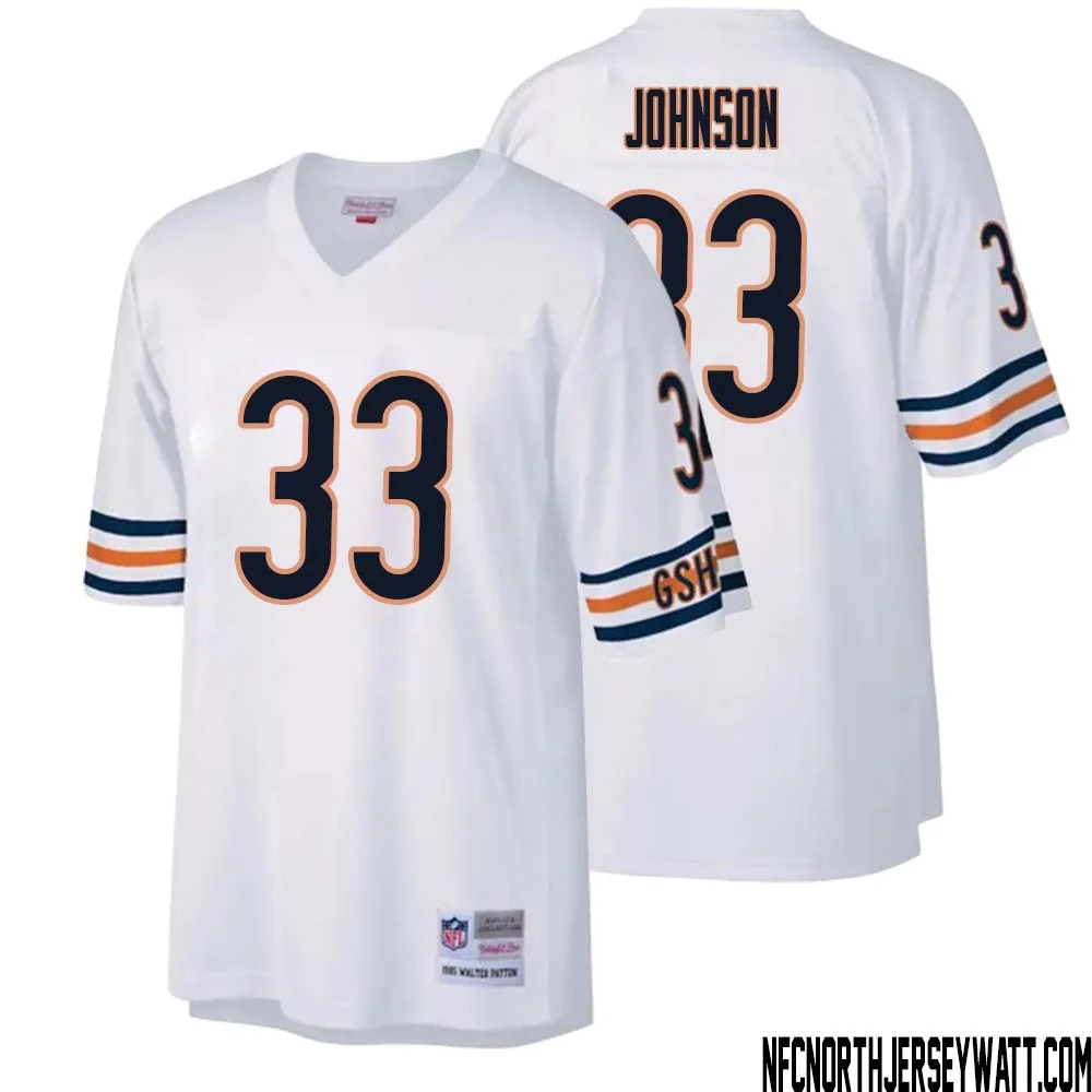 Jaylon Johnson No 33 Men Mitchell Ness White Chicago Bears Legacy Replica Jersey 1