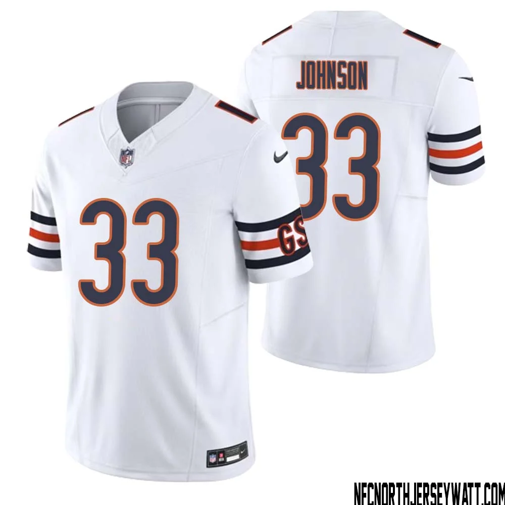 Jaylon Johnson No 33 Men White Chicago Bears Vapor F.U.S.E. Limited Jersey