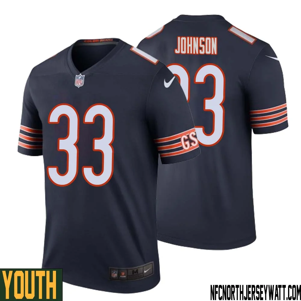 Jaylon Johnson No 33 Youth Navy Chicago Bears Color Rush Legend Jersey
