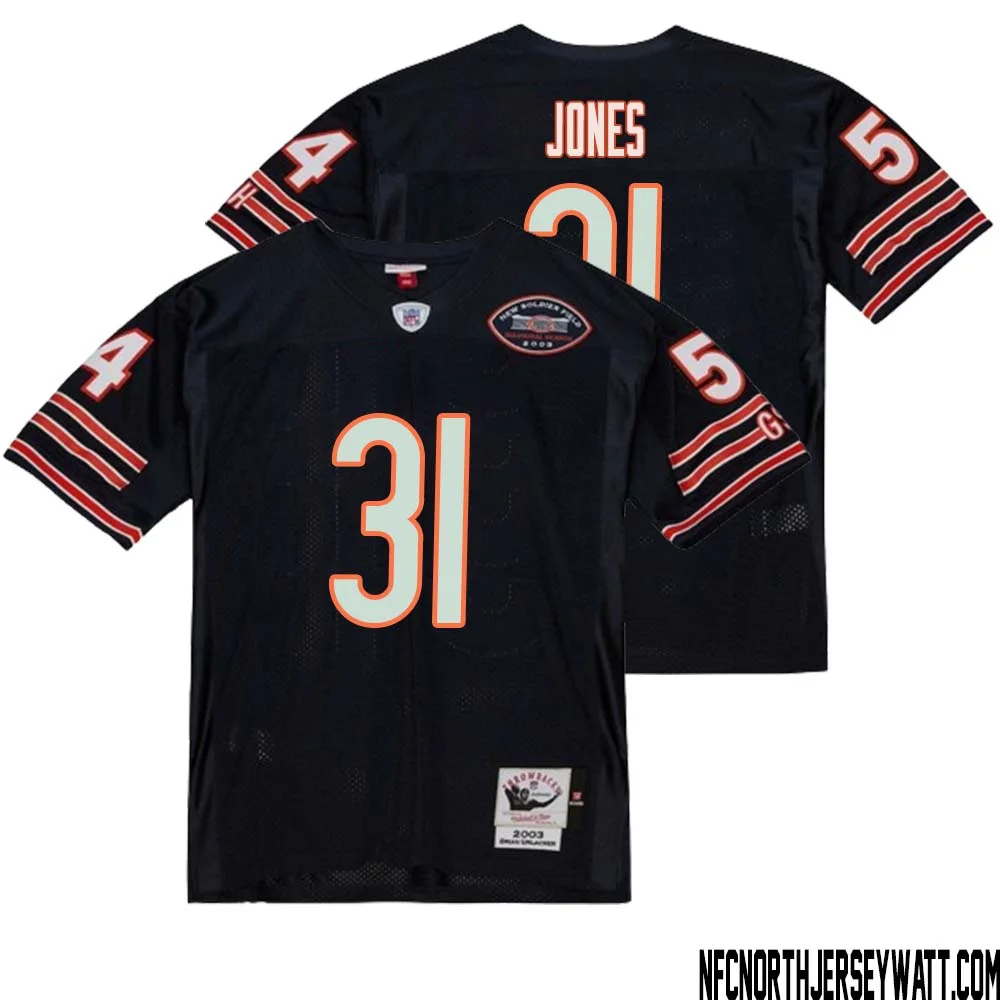 Jaylon Jones No 31 Men Mitchell Ness Navy Chicago Bears 2004 Authentic Throwback Retired Player Jersey 1 1
