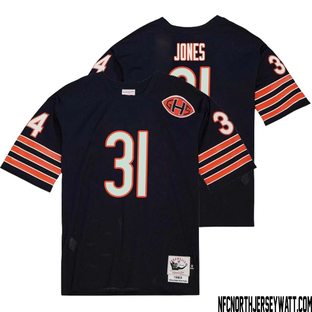 Jaylon Jones No 31 Men Mitchell Ness Navy Chicago Bears 2004 Authentic Throwback Retired Player Jersey 2