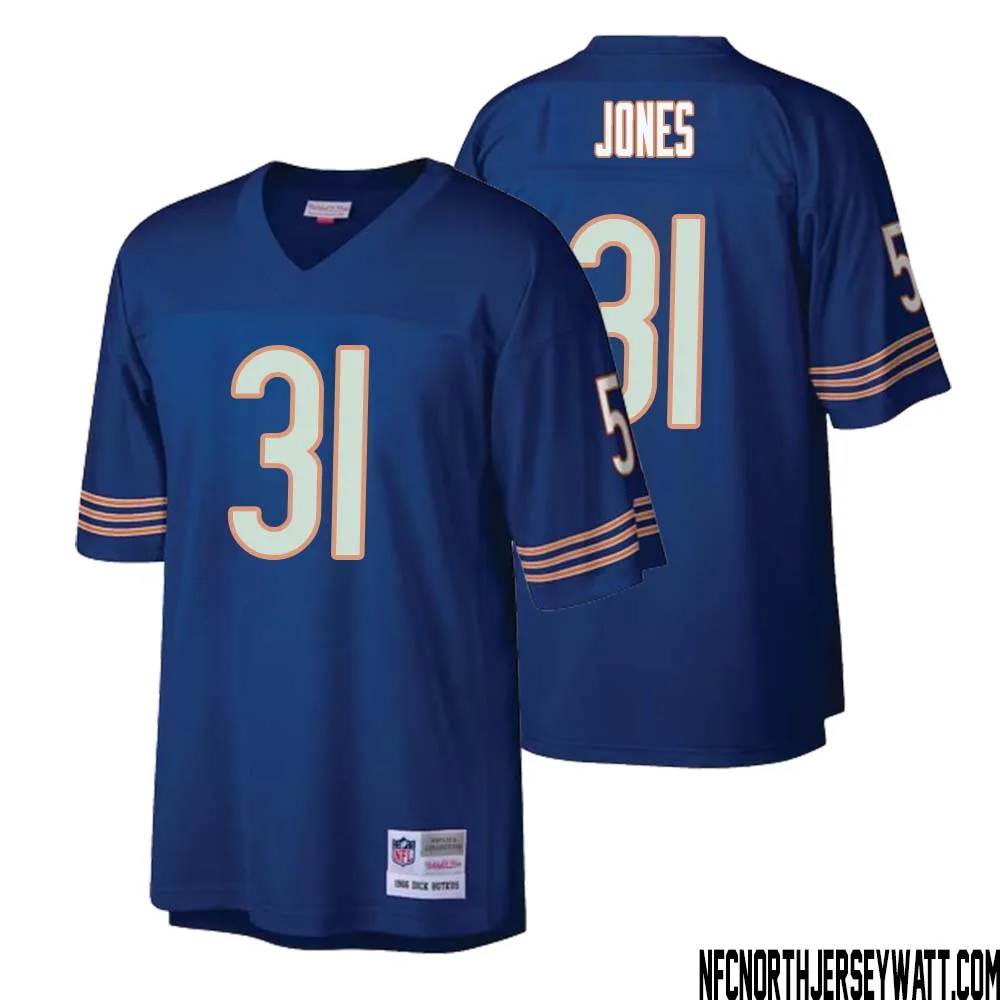 Jaylon Jones No 31 Men Mitchell Ness Navy Chicago Bears Retired Player Legacy Replica Jersey 1