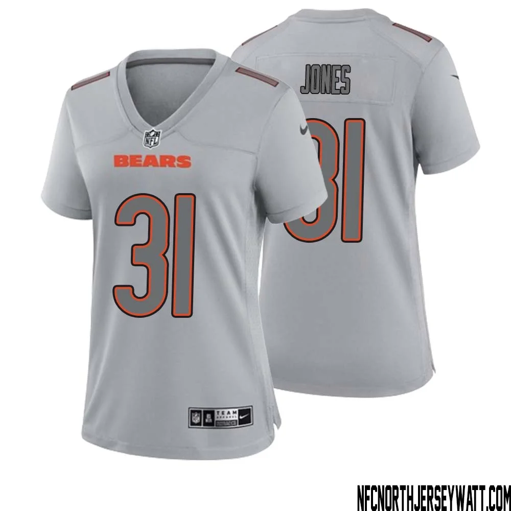 Jaylon Jones No 31 Women Gray Chicago Bears Atmosphere Fashion Game Jersey 1