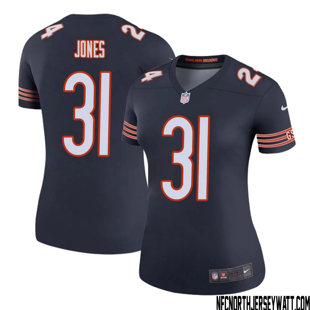 Jaylon Jones No 31 Women Navy Chicago Bears Color Rush Legend Jersey 1