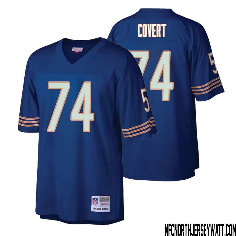 Jim Covert No 74 Men Mitchell Ness Navy Chicago Bears Retired Player Legacy Replica Jersey 1