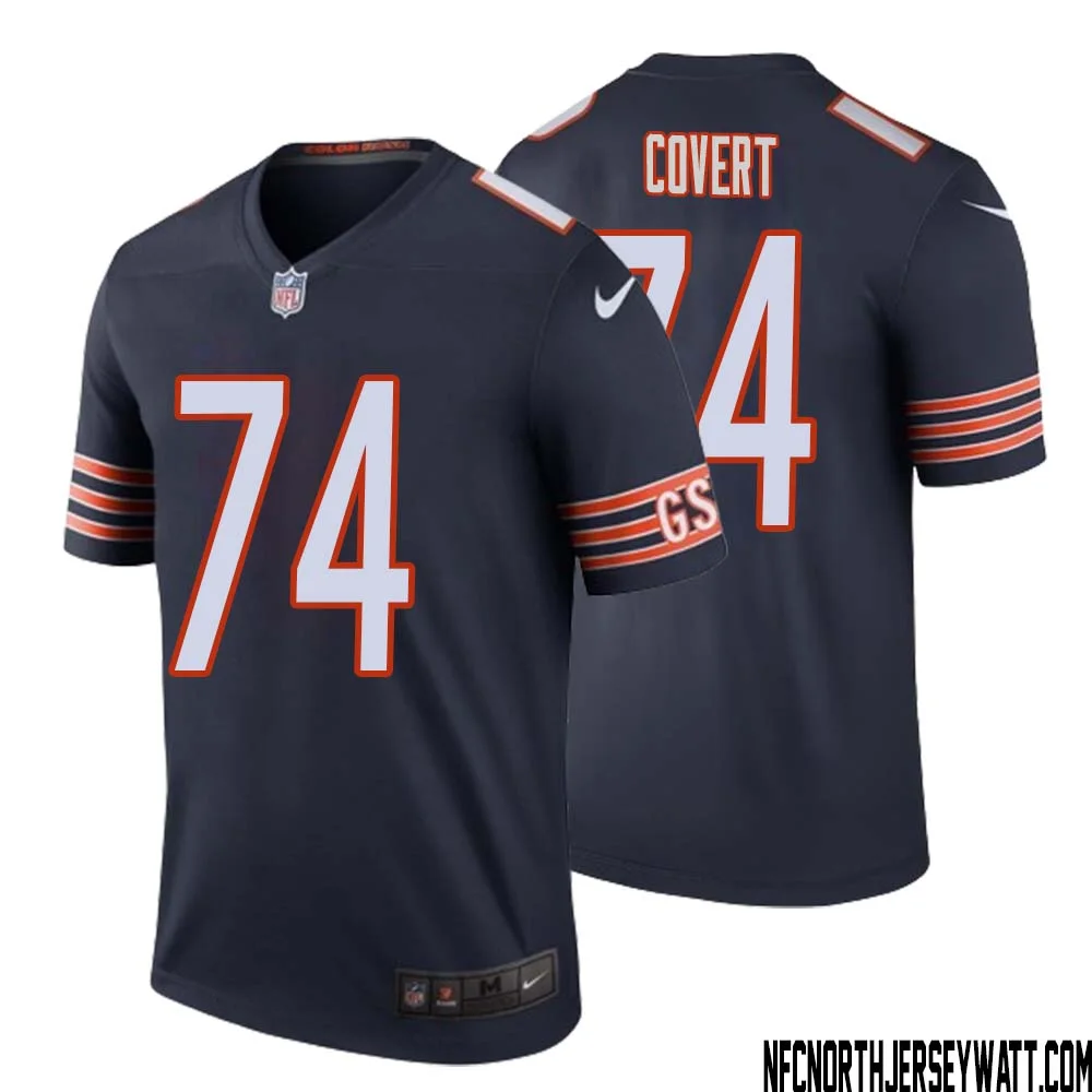 Jim Covert No 74 Men Navy Chicago Bears Color Rush Legend Jersey