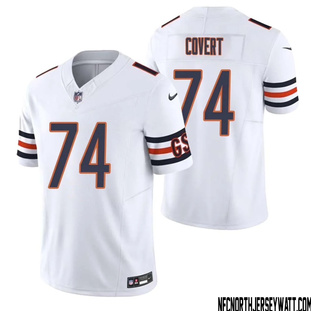Jim Covert No 74 Men White Chicago Bears Vapor F.U.S.E. Limited Jersey 1