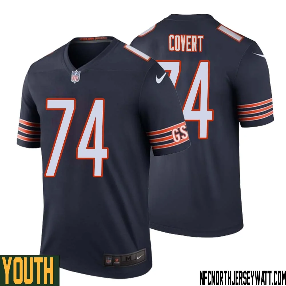Jim Covert No 74 Youth Navy Chicago Bears Color Rush Legend Jersey