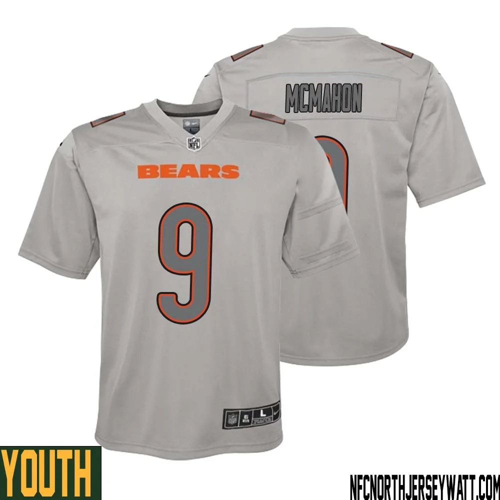 Jim McMahon No 9 Youth Gray Chicago Bears Atmosphere Fashion Game Jersey 1