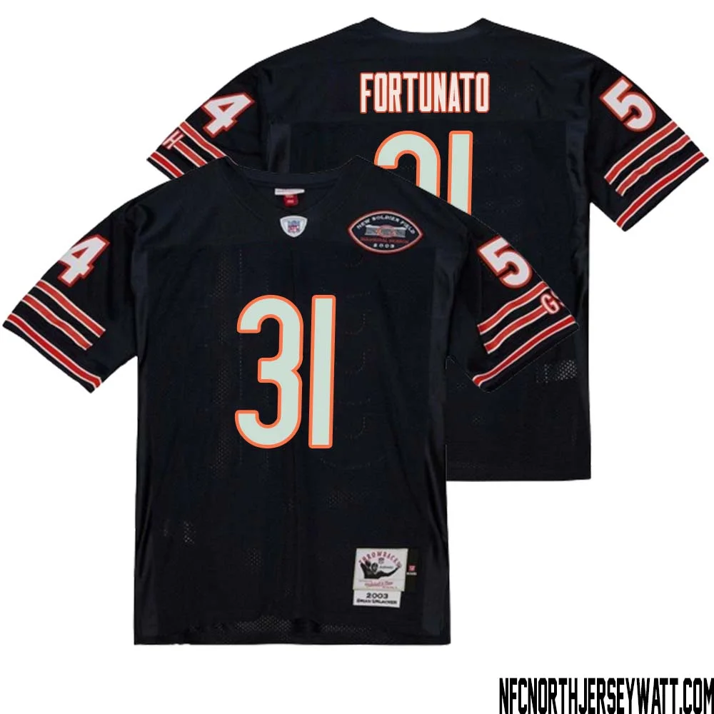 Joe Fortunato No 31 Men Mitchell Ness Navy Chicago Bears 2004 Authentic Throwback Retired Player Jersey 1