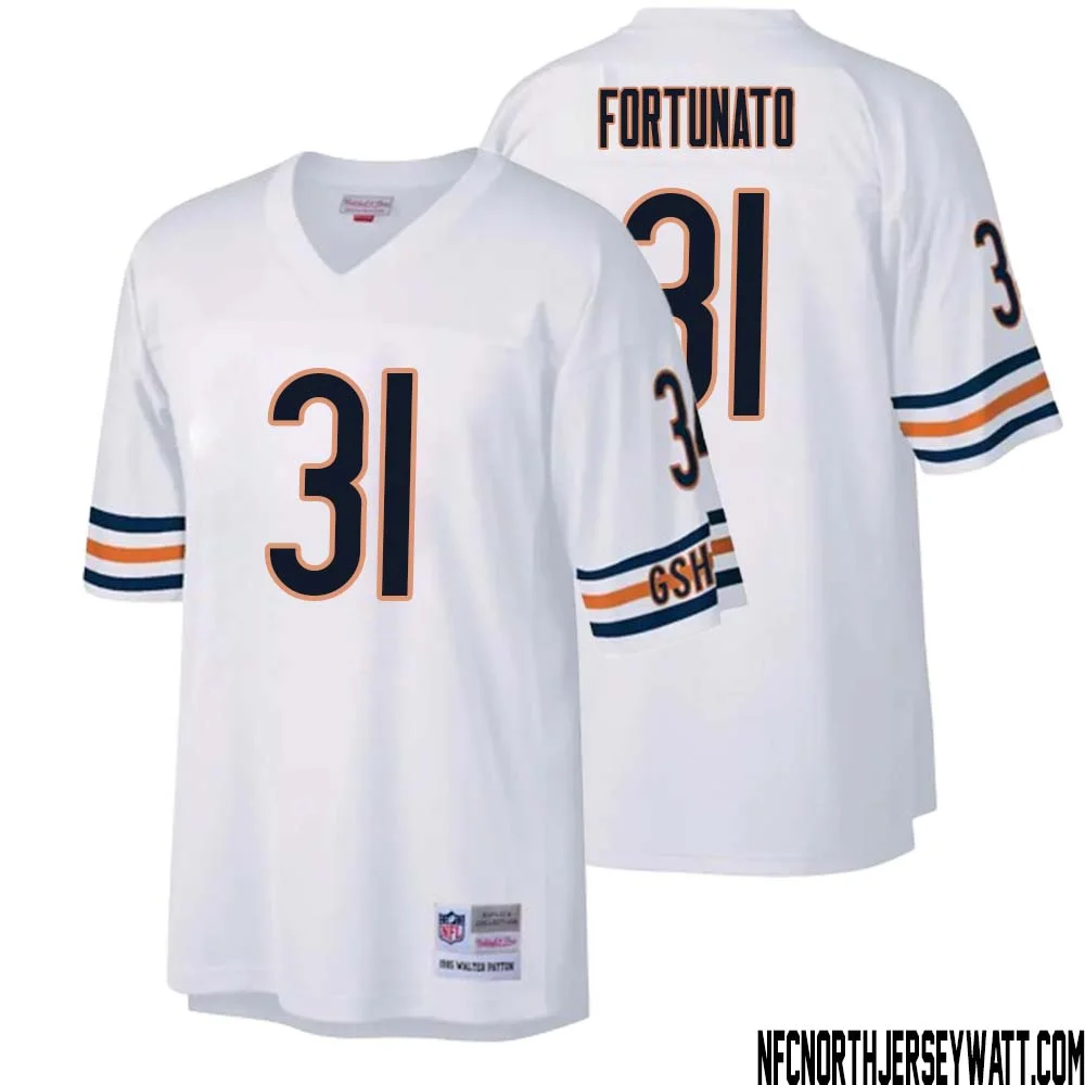 Joe Fortunato No 31 Men Mitchell Ness White Chicago Bears Legacy Replica Jersey 1
