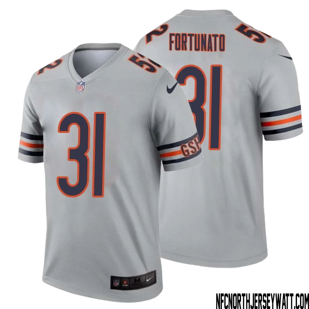 Joe Fortunato No 31 Men Silver Chicago Bears Inverted Legend Jersey 1