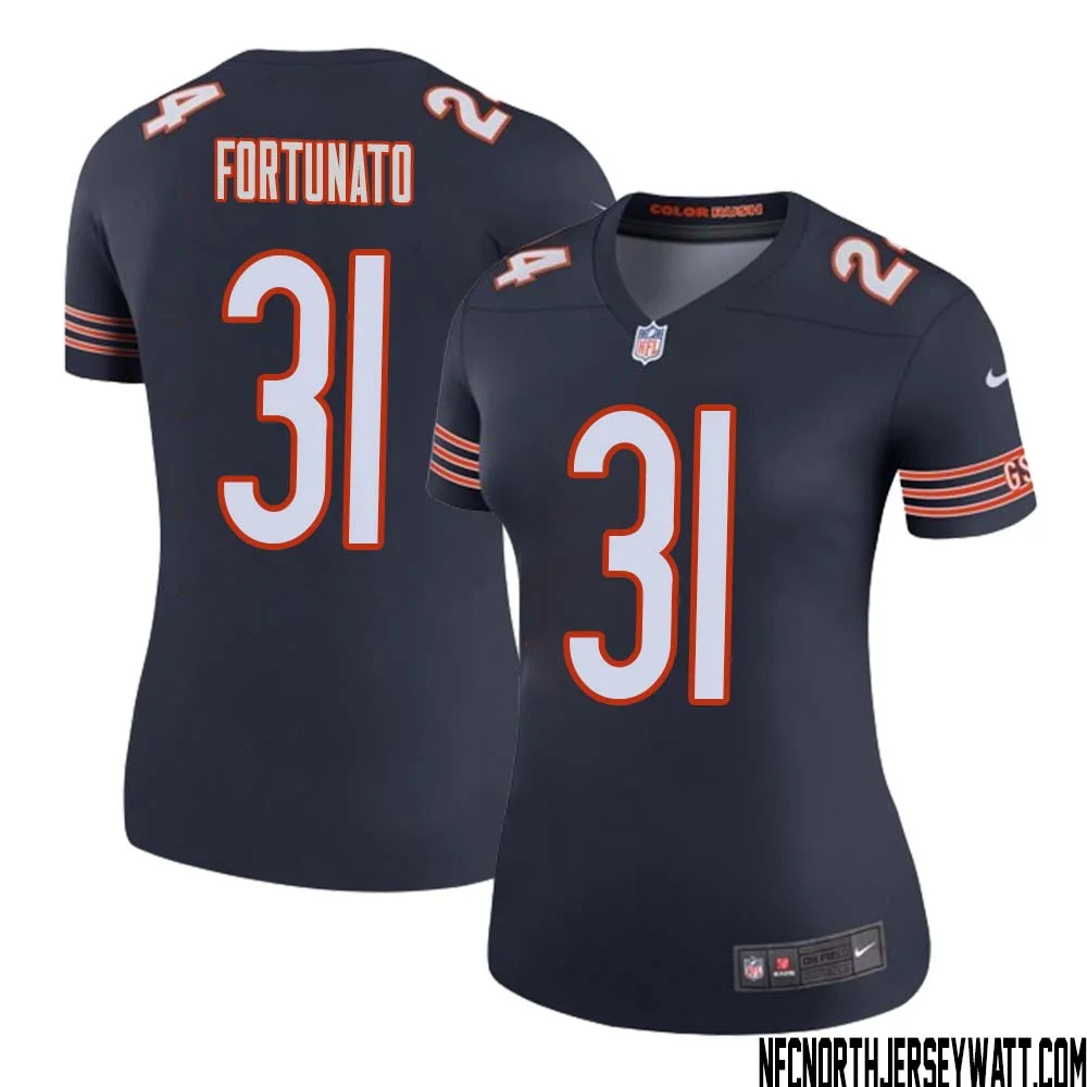 Joe Fortunato No 31 Women Navy Chicago Bears Color Rush Legend Jersey 1